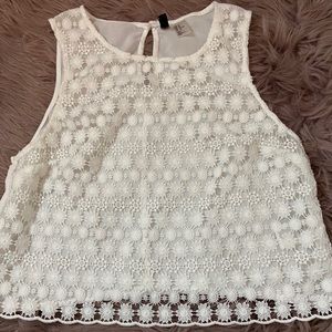 H&M Floral White Top